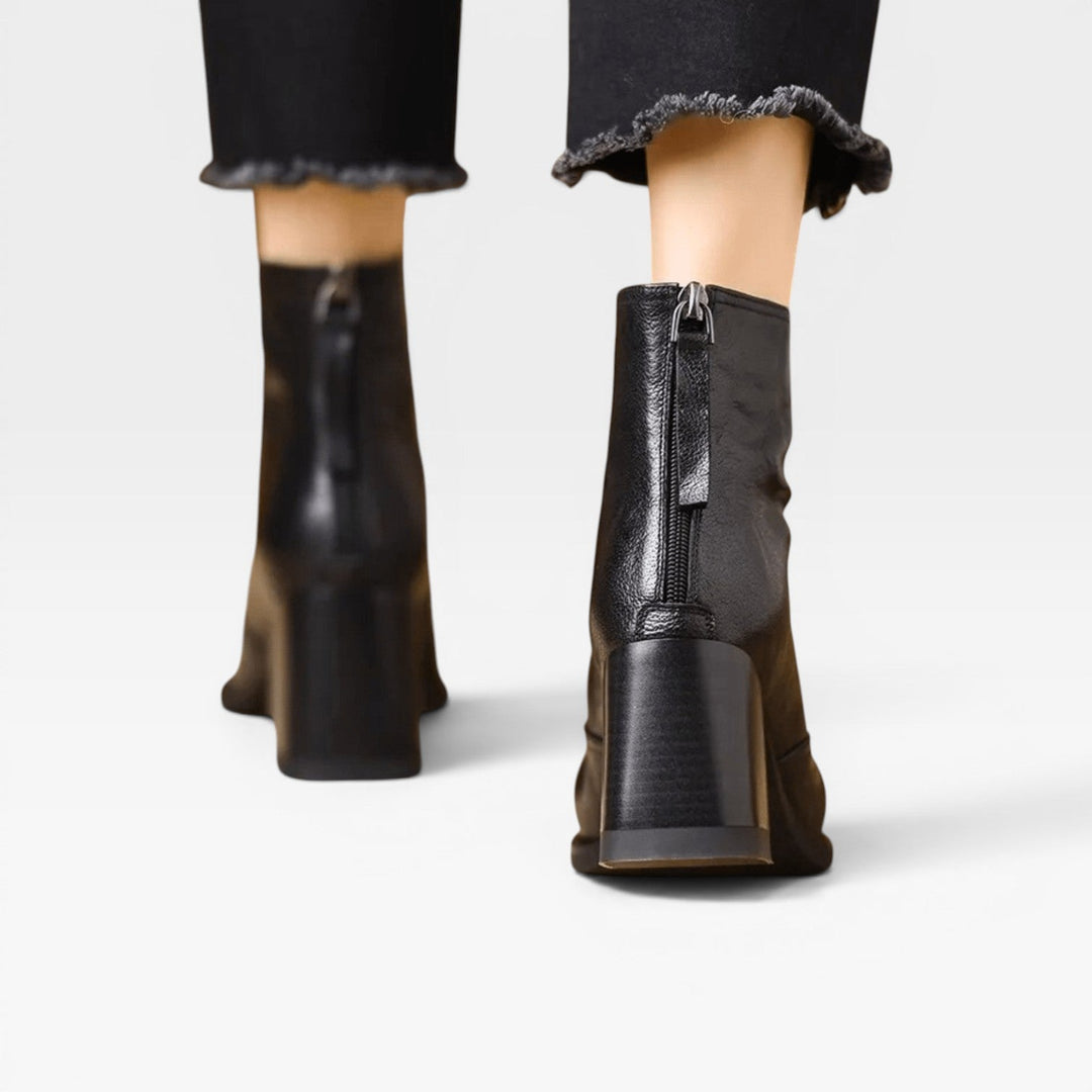 Valentina | Sleek Block Heel Ankle Boots
