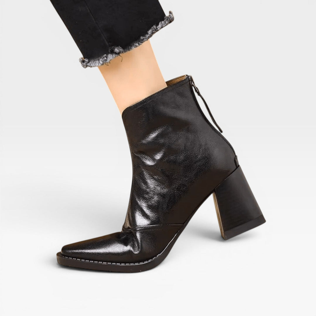 Valentina | Sleek Block Heel Ankle Boots