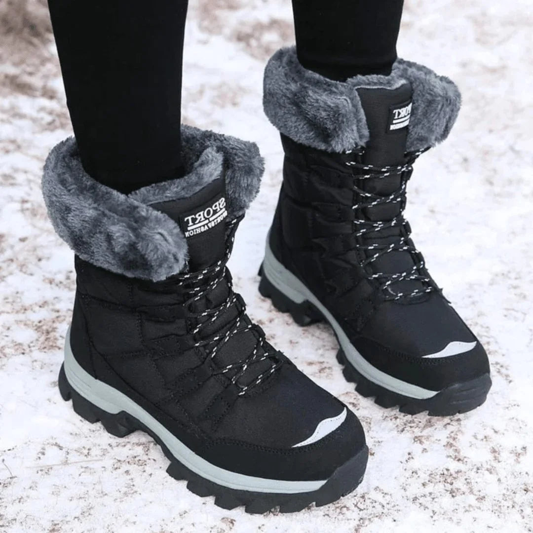 Maren | Cosy Winter Boots Faux-Fur Lace-Up