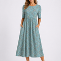 Rosalie | Stylish Floral Midi Dress with Sleeves
