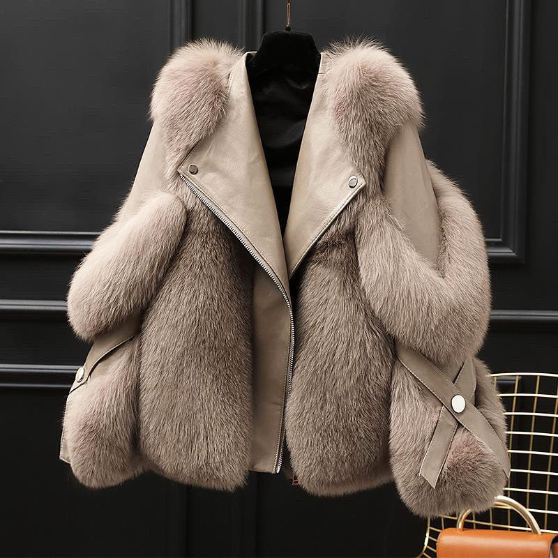 Aurelia | Sleek Oversized Faux Fur Jacket with Notch Collar