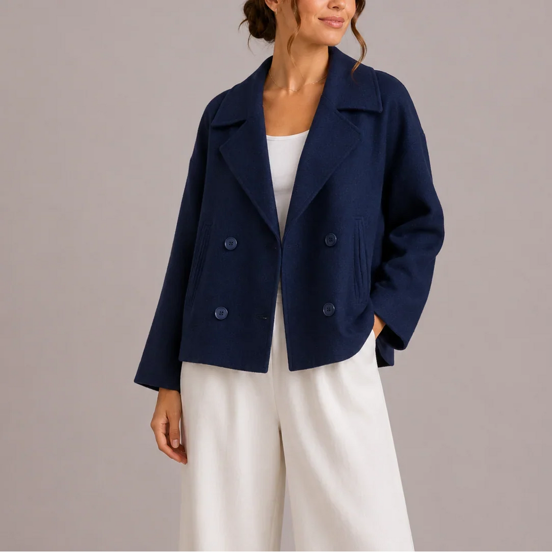 Josephine | Timeless Double-Breasted Cropped Pea Coat