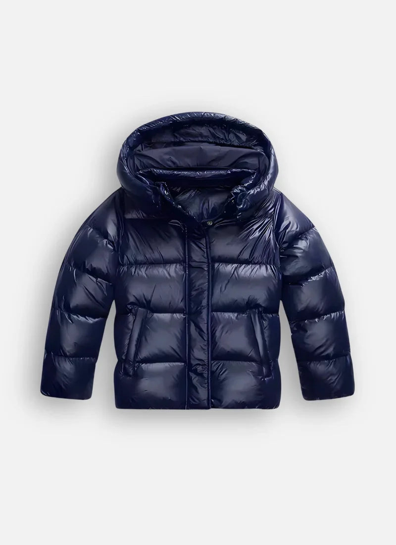 Hazel | Sleek Hooded Puffer Jacket with Glossy Finish