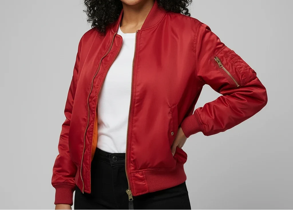 Adeline | Sharp MA-1 Bomber Jacket with Ribbed Cuffs
