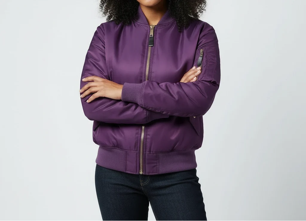 Adeline | Sharp MA-1 Bomber Jacket with Ribbed Cuffs