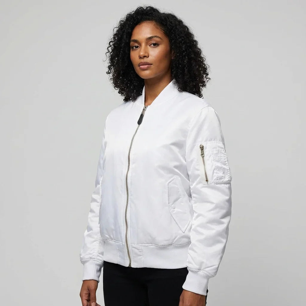 Adeline | Sharp MA-1 Bomber Jacket with Ribbed Cuffs