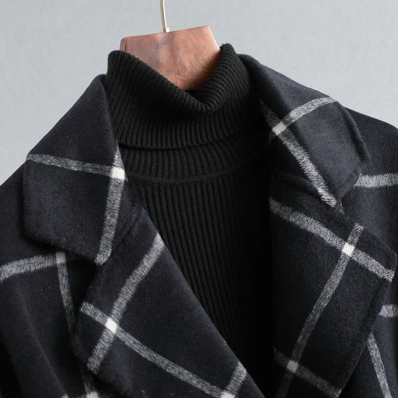 Florence | Polished Plaid Wool Coat with Single-Button Lapel