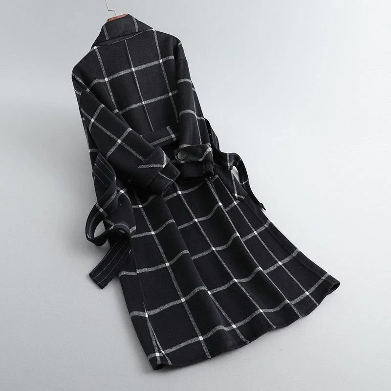 Florence | Polished Plaid Wool Coat with Single-Button Lapel