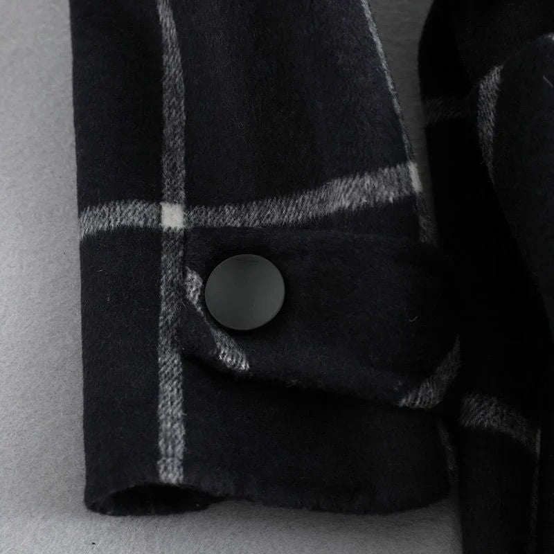 Florence | Polished Plaid Wool Coat with Single-Button Lapel