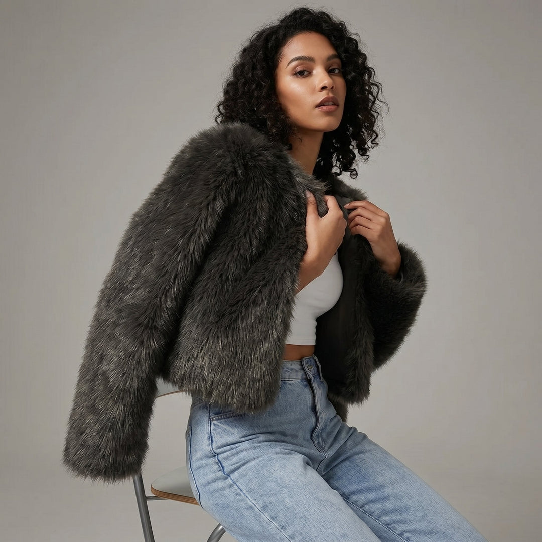 Mia | Cosy Cropped Faux Fur Cardigan
