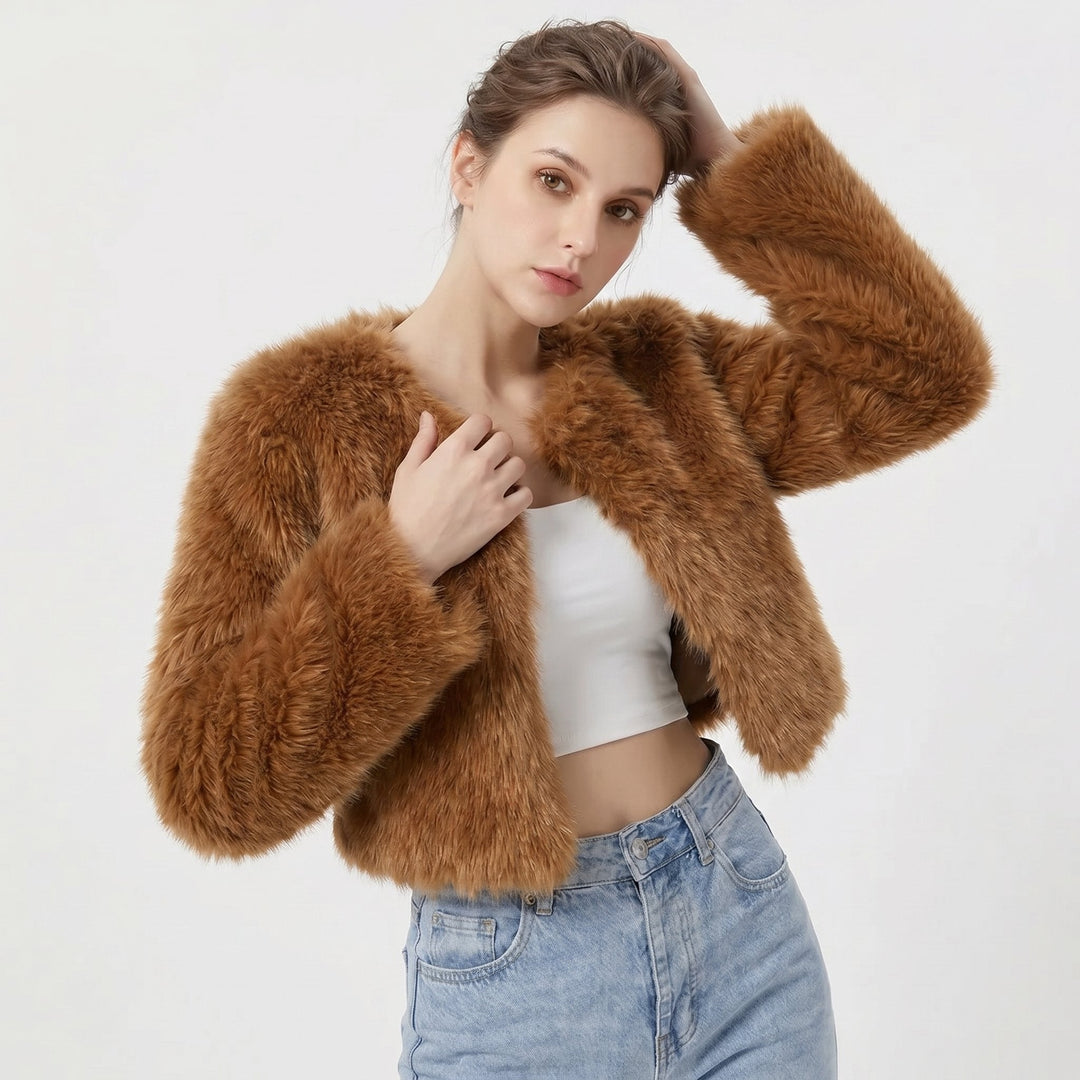 Mia | Cosy Cropped Faux Fur Cardigan