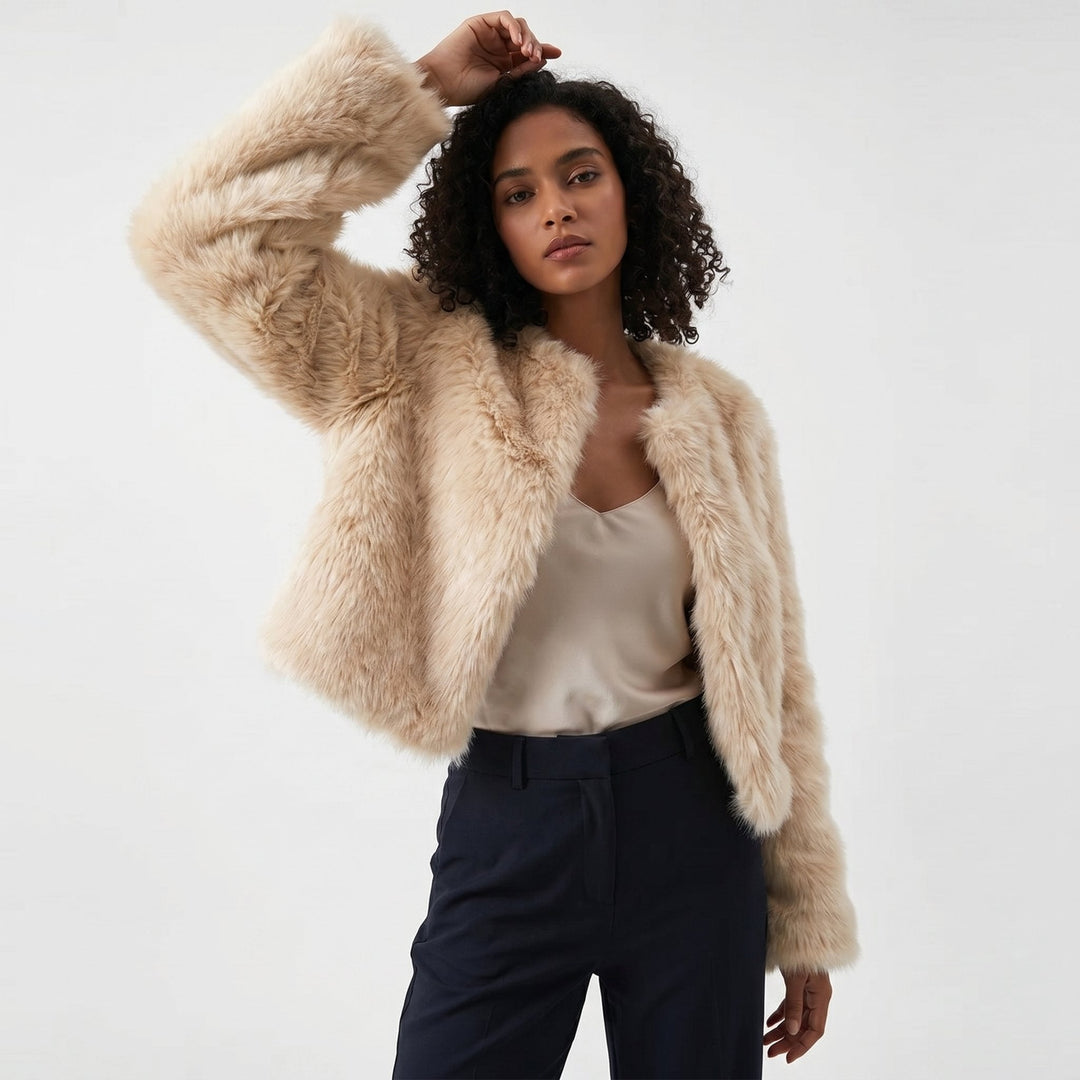 Mia | Cosy Cropped Faux Fur Cardigan