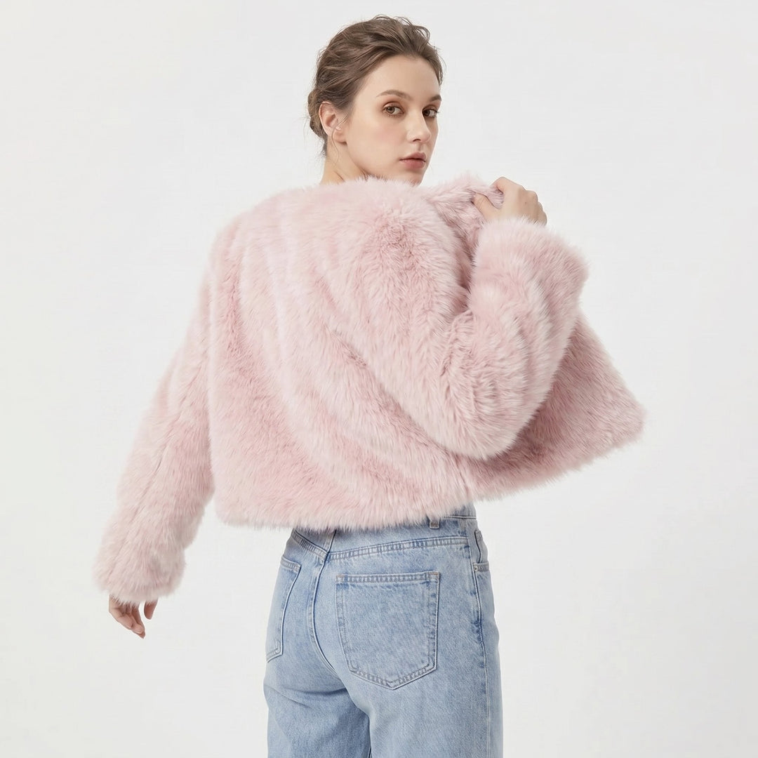 Mia | Cosy Cropped Faux Fur Cardigan