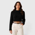 Una | Sharp Cropped Half-Turtleneck Knit Jumper
