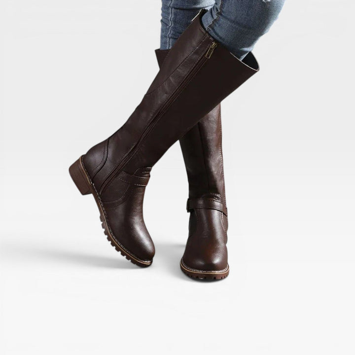 Marigold | Classic Buckle Knee High Boots Women