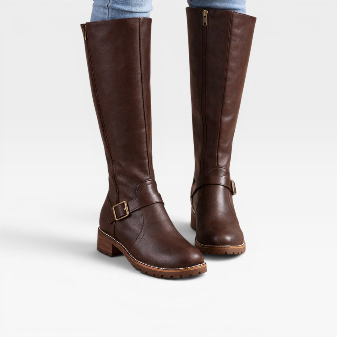 Marigold | Classic Buckle Knee High Boots Women