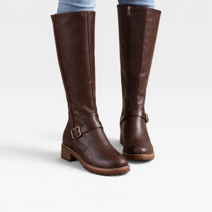 Marigold | Classic Buckle Knee High Boots Women