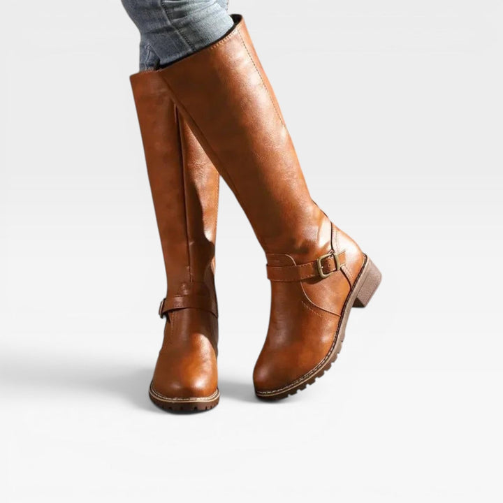 Marigold | Classic Buckle Knee High Boots Women