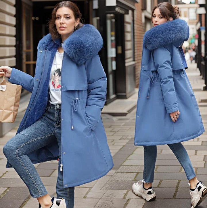 Iolanthe | Elegant Faux Fur Trim Hooded Coat For Women