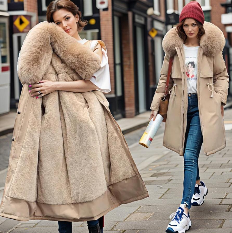 Iolanthe | Elegant Faux Fur Trim Hooded Coat For Women