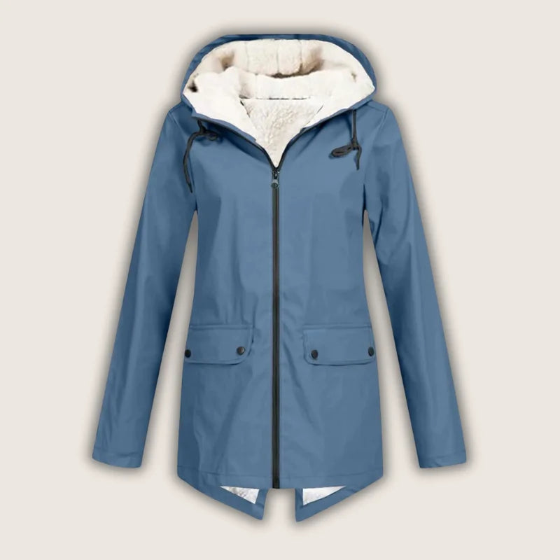 Talia | Sleek Waterproof Hooded Jacket Fleece Lined