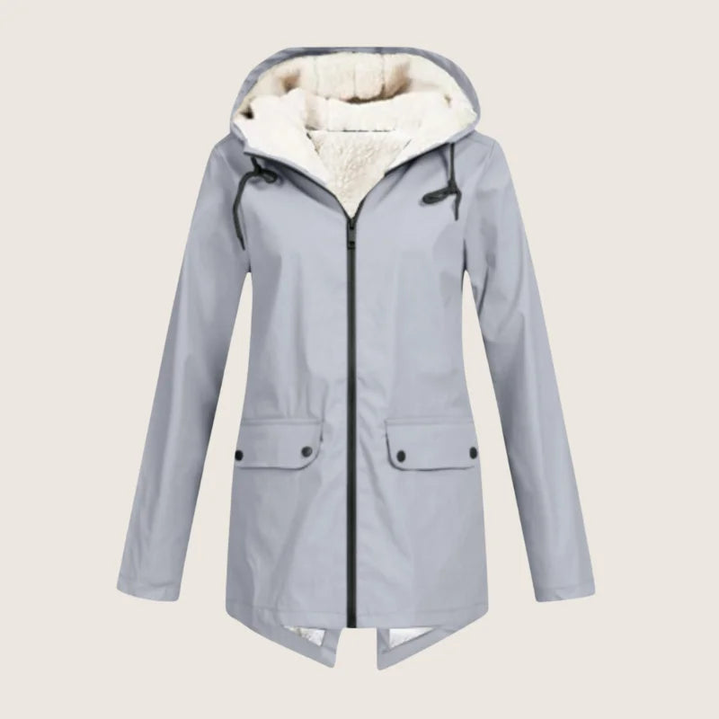Talia | Sleek Waterproof Hooded Jacket Fleece Lined