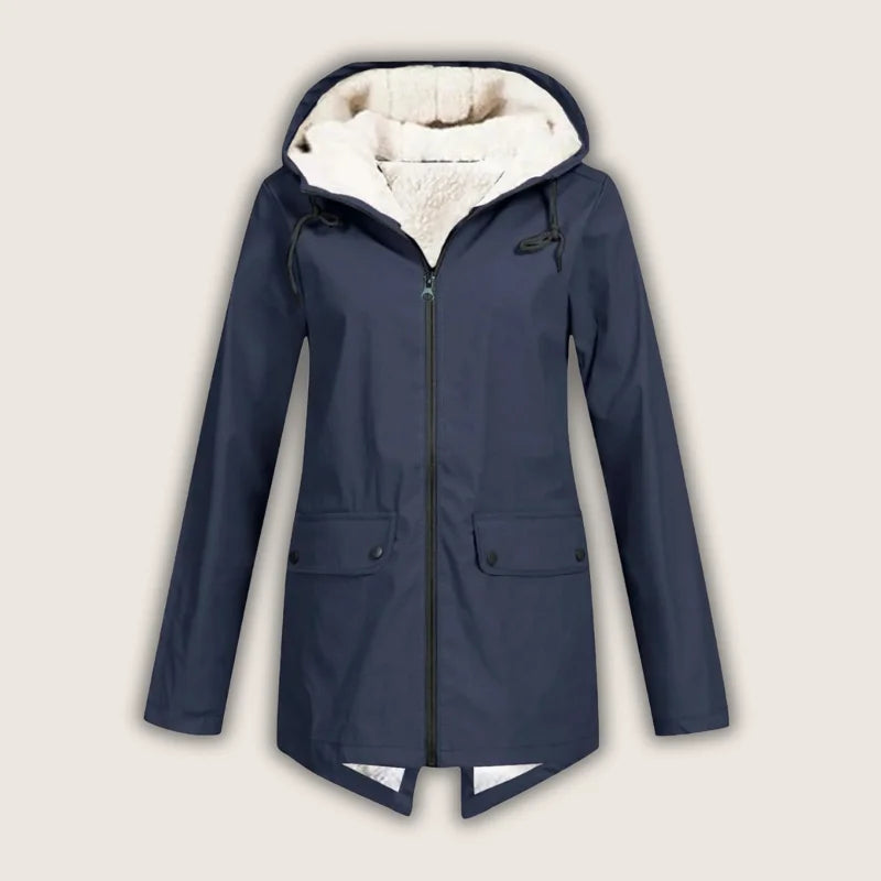 Talia | Sleek Waterproof Hooded Jacket Fleece Lined