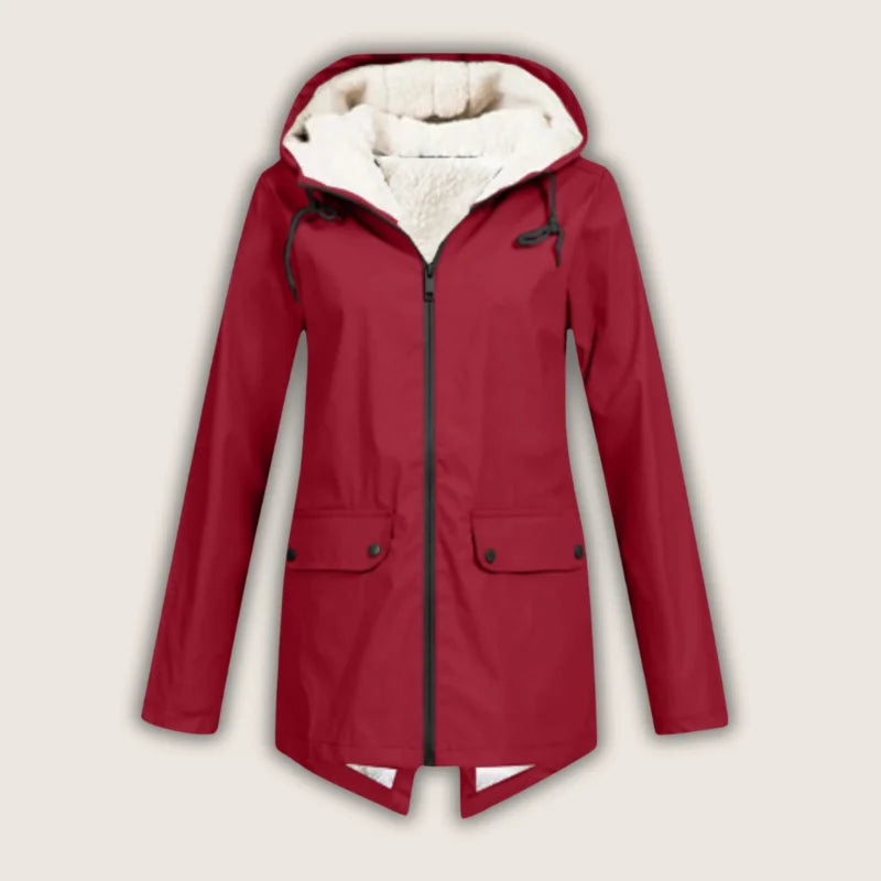 Talia | Sleek Waterproof Hooded Jacket Fleece Lined
