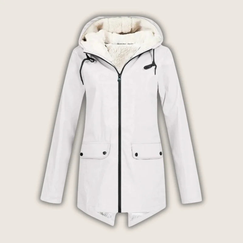 Talia | Sleek Waterproof Hooded Jacket Fleece Lined