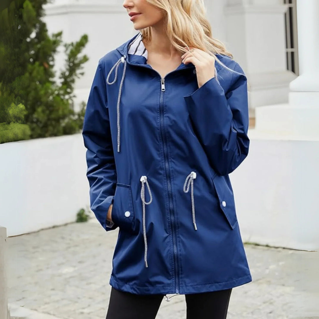 Noor | Sleek Waterproof Hooded Jacket Drawstring Waist