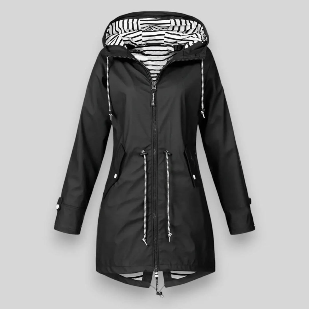 Noor | Sleek Waterproof Hooded Jacket Drawstring Waist